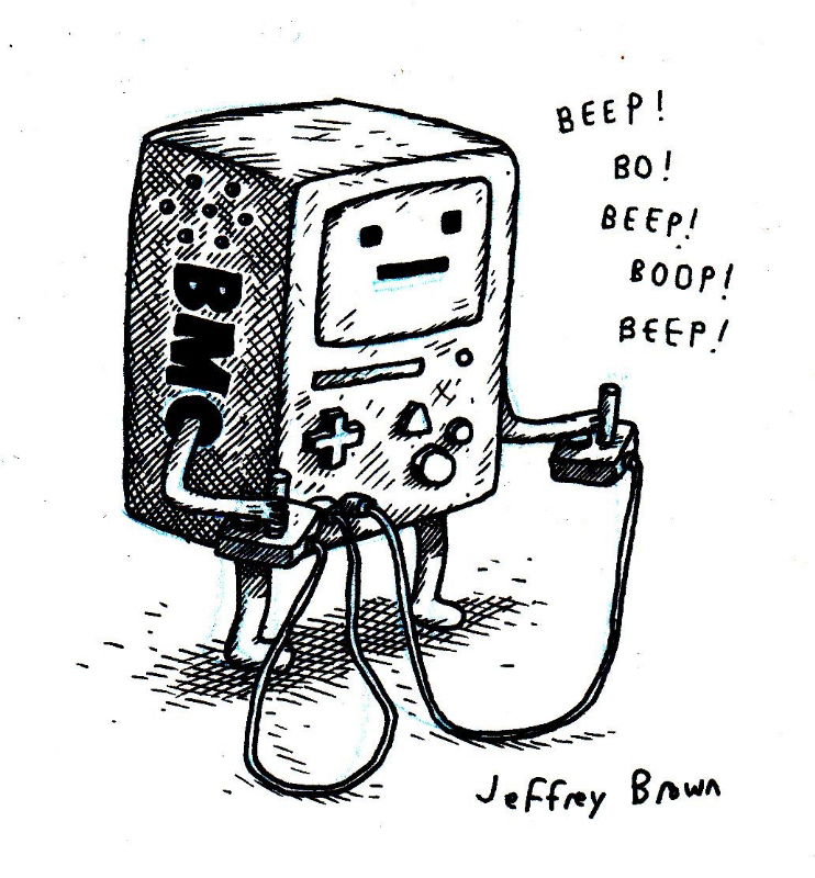 bmo adventure time black and white